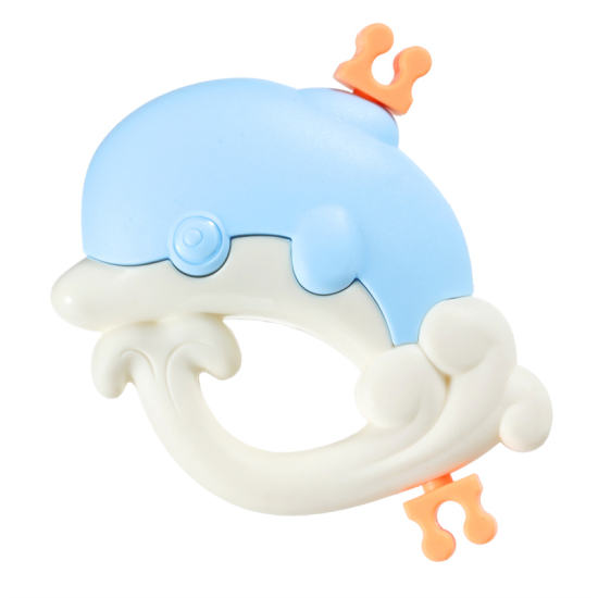海豚摇铃玩具 婴儿玩具 可水煮PP+TPE牙胶摇铃