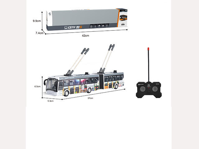 1:32 27MHz遥控4通双节城市UV印巴士带灯光（包电）