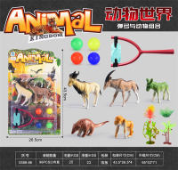 弹弓+动物组合 动物模型玩具