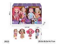 6寸实心13关节新潮系列迷你娃娃互动玩乐女孩公主双人装（2款混装）8盒