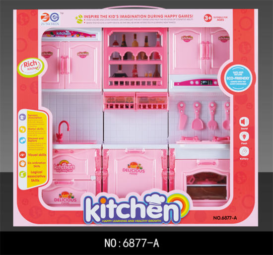 2主体灯光声音厨房组合柜过家家玩具