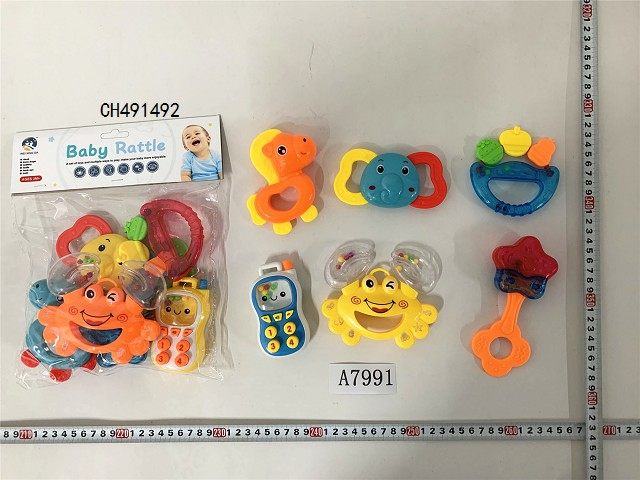 婴儿牙胶摇铃6 PCS