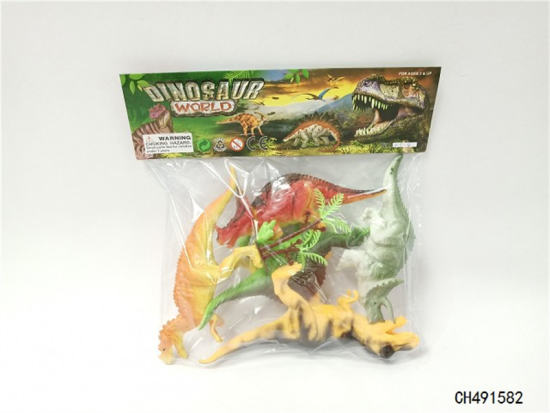 PVC袋装5只软胶恐龙