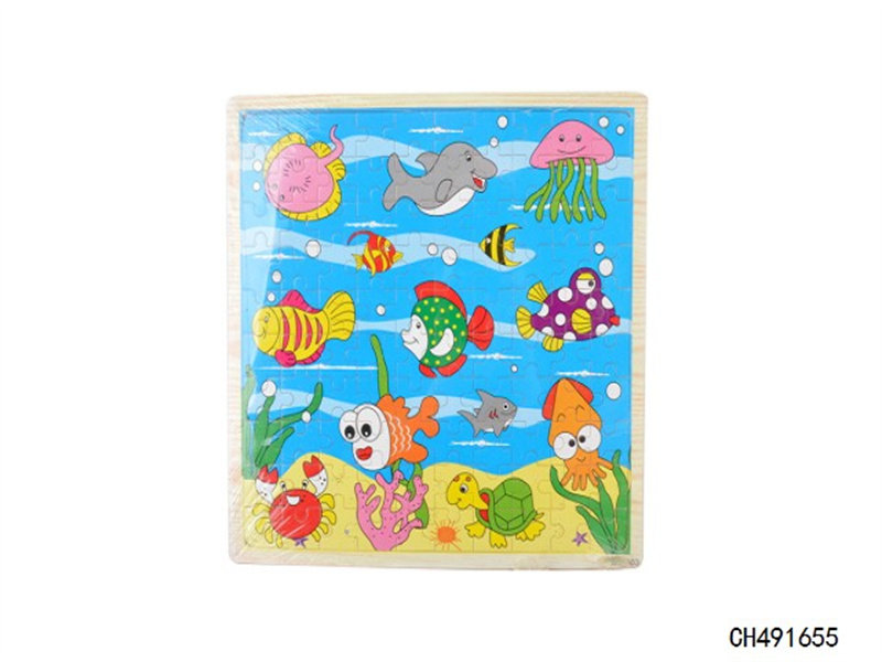 100片海洋动物木制大拼图