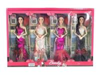 4个装新款时尚展示盒11.5寸30公分芭比长发公主时装礼裙玫瑰配饰手提礼盒