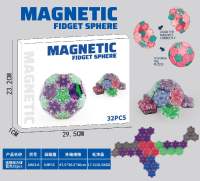 透明五.六边形合体磁力球32PCS(蓝色）
