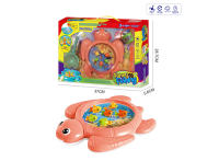 卡通乌龟钓鱼盘 粉色 钓鱼玩具 电动玩具