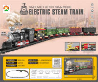 古典蒸汽电动轨道火车 电动玩具（灯光、仿真声音）