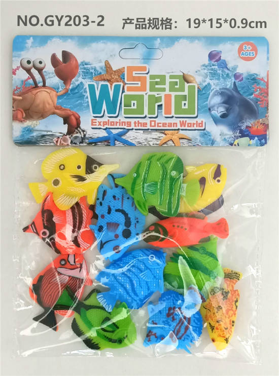 12pp移印热带鱼 动物模型玩具