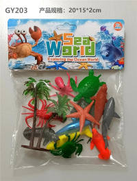 12只PVC喷漆海洋椰树套 动物模型玩具