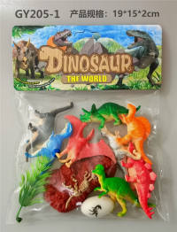 8只PVC喷漆恐龙化石套 动物模型玩具
