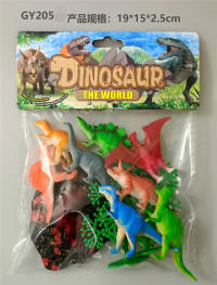 8只PVC喷漆恐龙火山套 动物模型玩具