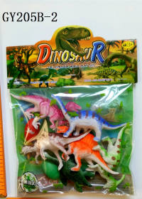 6只pp喷漆恐龙 动物模型玩具