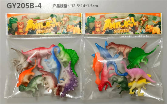 8只PVC喷漆恐龙 动物模型玩具