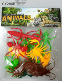 10只PVC实色昆虫 动物模型玩具