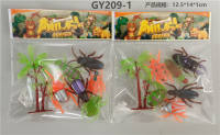 6只PVC实色移印昆虫 动物模型玩具