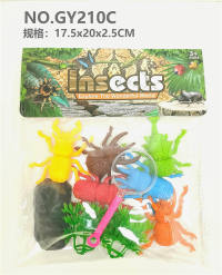 6只PVC实色甲虫扩大镜套装 动物模型玩具