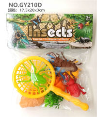 6只PVC实色甲虫网罩套装 动物模型玩具