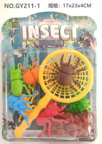6只PVC实色甲虫网罩套装 动物模型玩具