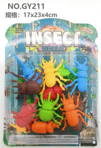 12只PVC实色甲虫套装 动物模型玩具