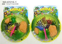 6只PVC喷漆甲虫扩大镜套装 动物模型玩具