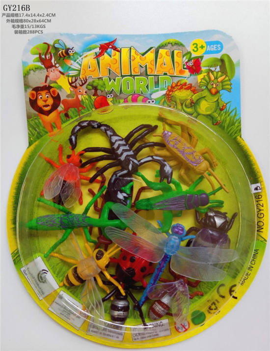 12只PVC喷漆带翅昆虫 动物模型玩具