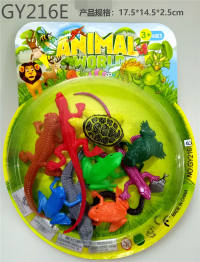 10只PVC喷漆爬行动物 动物模型玩具