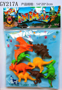 8只PVC实色恐龙 动物模型玩具
