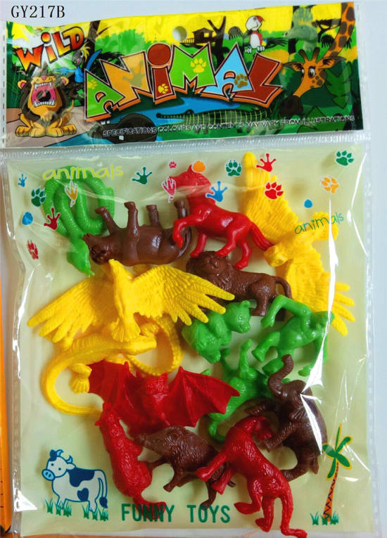 16只PVC实色动物 动物模型玩具