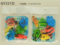 6只pp移印热带鱼 动物模型玩具