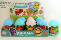 12只PVC实色两栖动物透明蛋庄 动物模型玩具