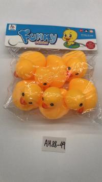 6只5号小黄鸭搪胶玩具