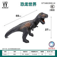 搪胶动物恐龙暴龙 恐龙玩具          拉伸长55.高27