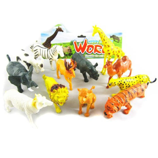 空心动物12只 野生动物玩具