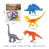 空心艳色恐龙4只 恐龙玩具