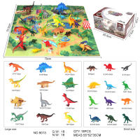 空心艳色恐龙12只+12只4寸恐龙+1地图 恐龙玩具
