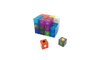 磁力魔方益智玩具（透明色152粒磁铁+9个+54张卡片+骰子+说明书）