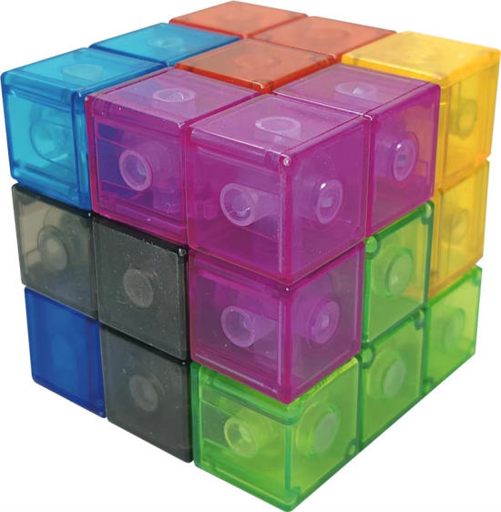 磁力魔方益智玩具（透明色122粒磁铁）7个+说明书