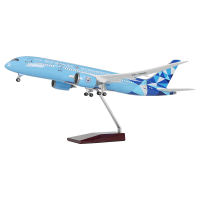 787阿提哈德蓝飞机模型带灯带轮 航模礼品定制厂家