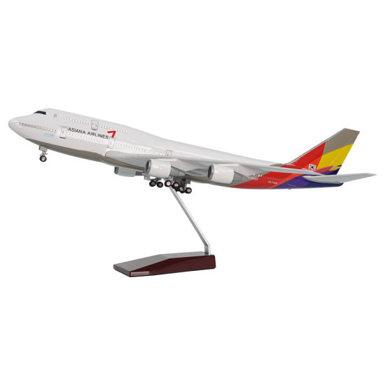 747韩亚飞机模型玩具带灯带轮 航模礼品定制厂家