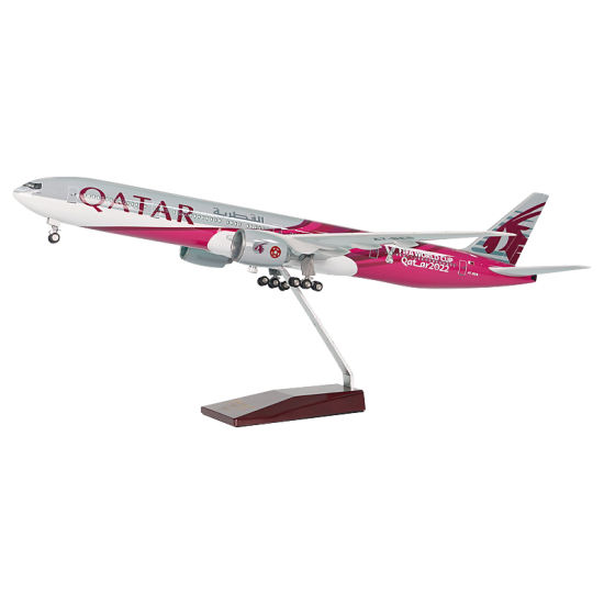 777卡塔尔世界杯飞机模型玩具带灯带轮 航模礼品定制厂家