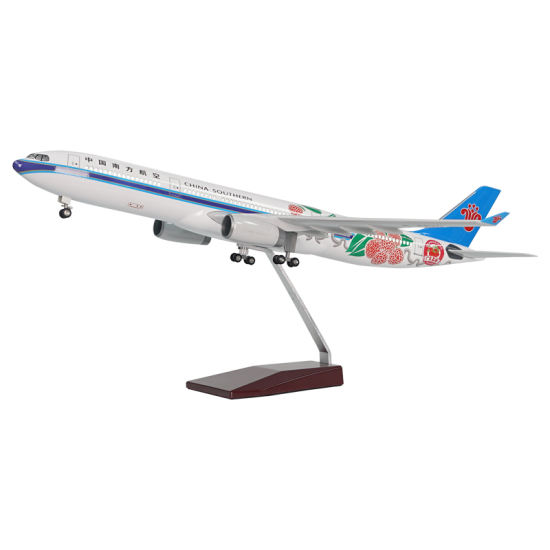 A330-300荔枝号飞机模型带灯带轮 航模礼品定制厂家
