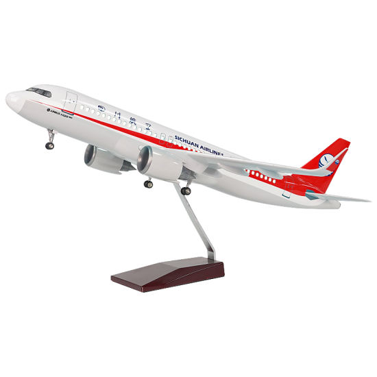 A320neo川航飞机模型带灯带轮 航模礼品定制厂家