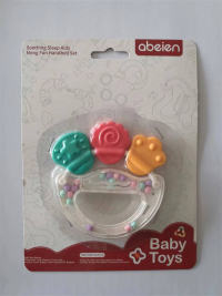 艾贝恩婴儿牙胶手掌摇铃玩具 母婴玩具
