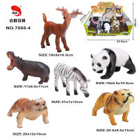 搪胶动物套装 野生动物玩具(6只庄）