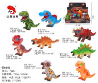 搪胶卡通恐龙恐龙玩具 动物玩具8款一展示盒（带BB叫声）
