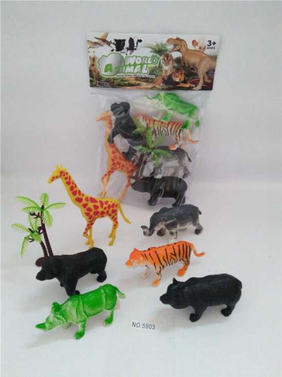 6只野生动物趣味仿真模型儿童益智玩具