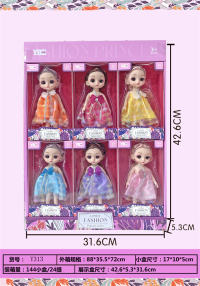 6寸娃娃6款混装单条盒带展示盒 芭比娃娃玩具